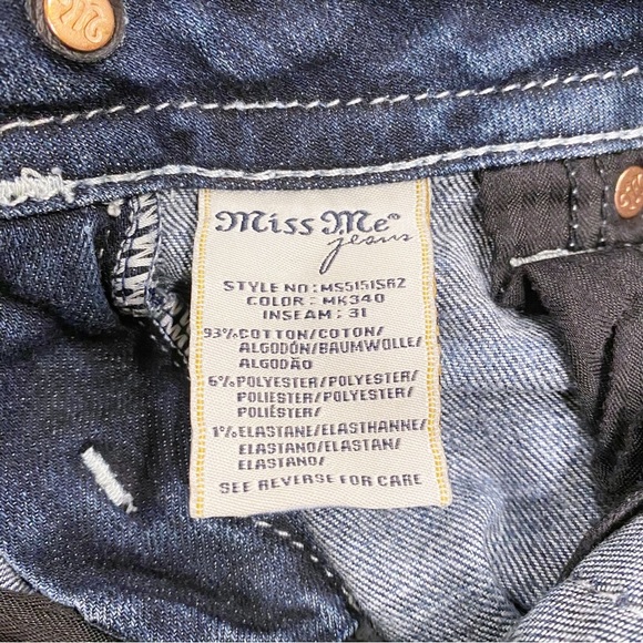 Miss Me | Mid Rise Skinny Jeans Stretch Cotton Blue Size 25 - Picture 7 of 7